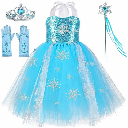 Magic Tree Kids ice princess sequin tutu dress in glacier blue