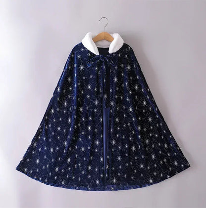 Snow Queen winter cape for girls, detail view – Magic Tree Kids
