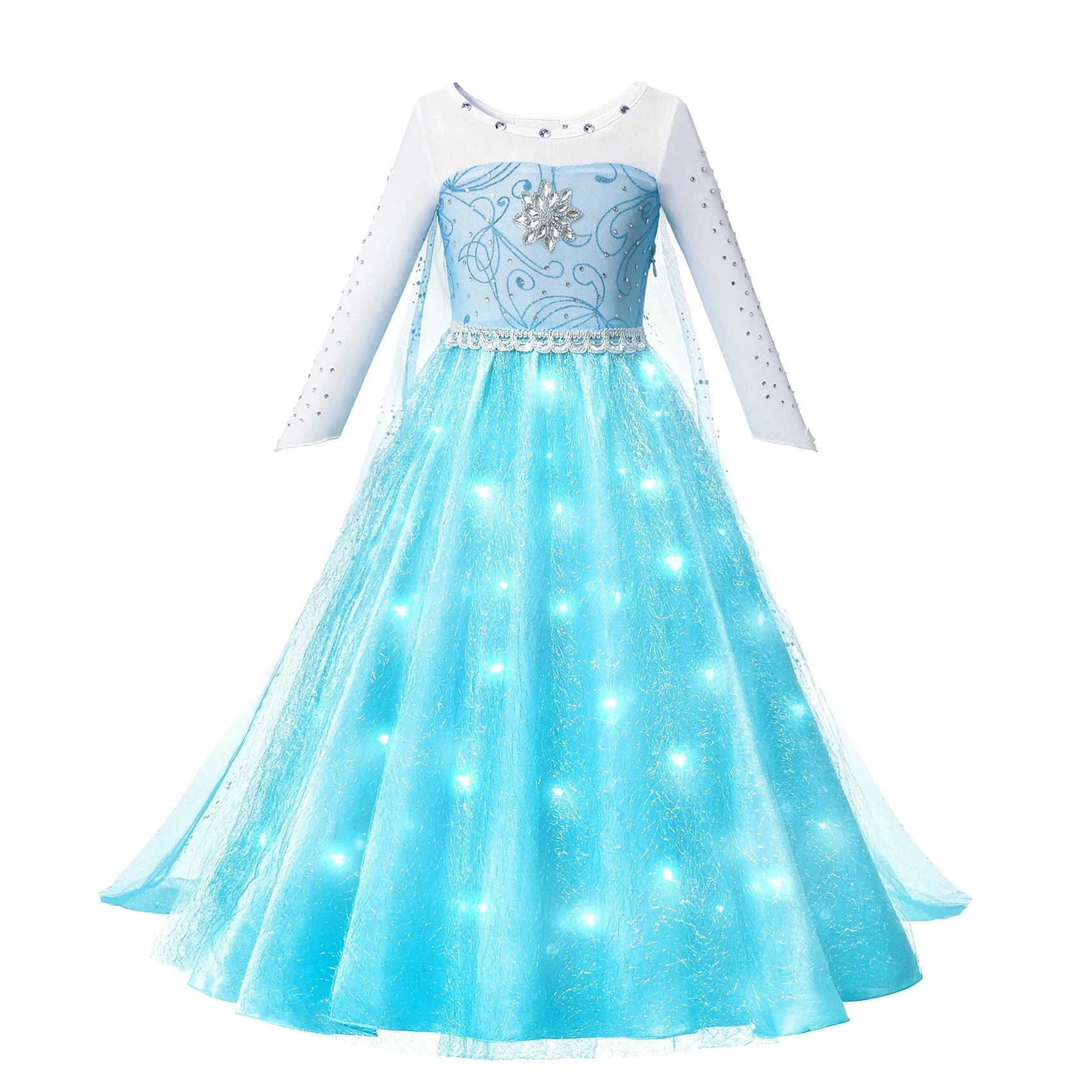 Snowlight Princess gown for girls, front view – Magic Tree Kids