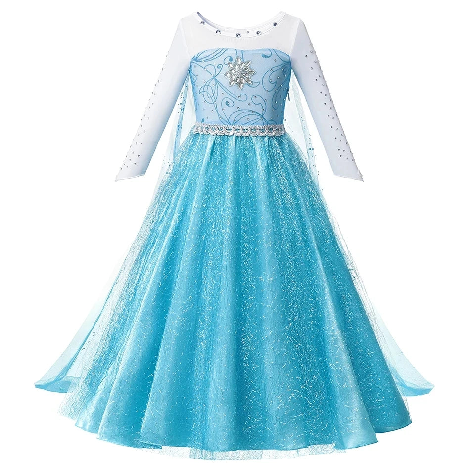 Snowlight Princess gown for girls, detail view – Magic Tree Kids