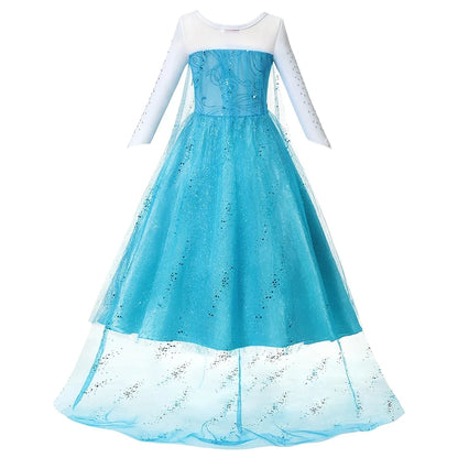 Snowlight Princess gown for girls, back view – Magic Tree Kids