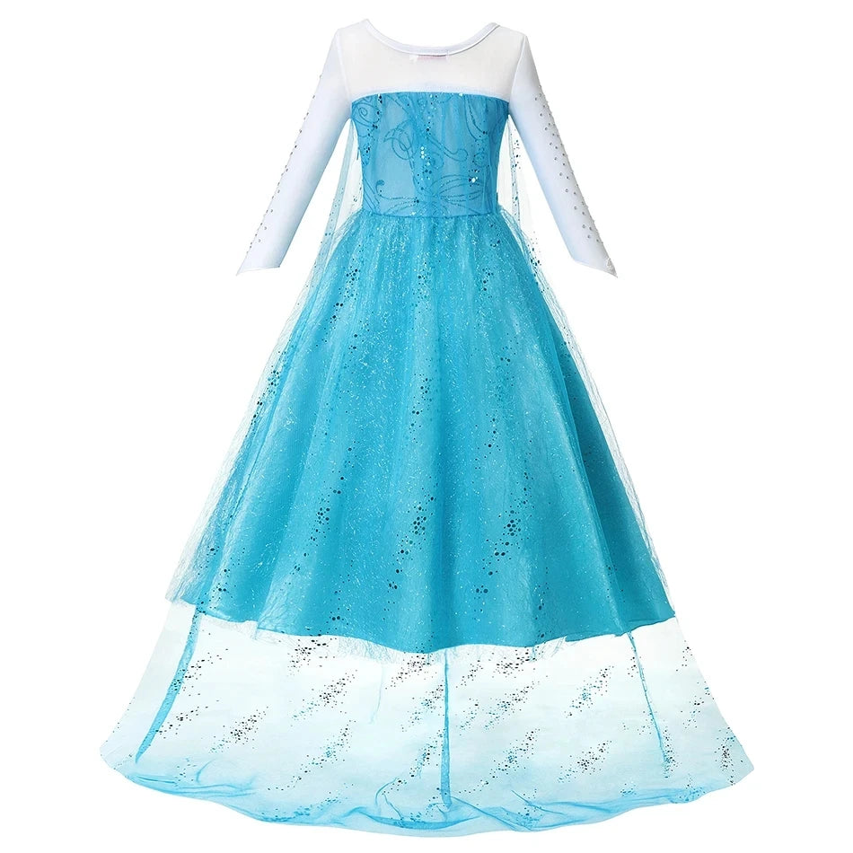 Snowlight Princess gown for girls, back view – Magic Tree Kids