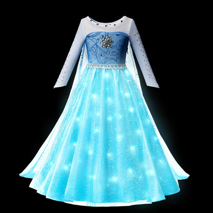 Snowlight Princess gown for girls, close-up – Magic Tree Kids