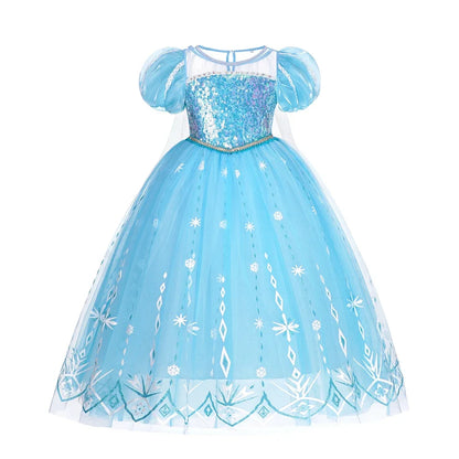 Complete Snowlight Queen ice princess costume outfit for girls laid flat