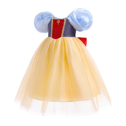 Fairytale princess dress-up gown with bow detail, front view