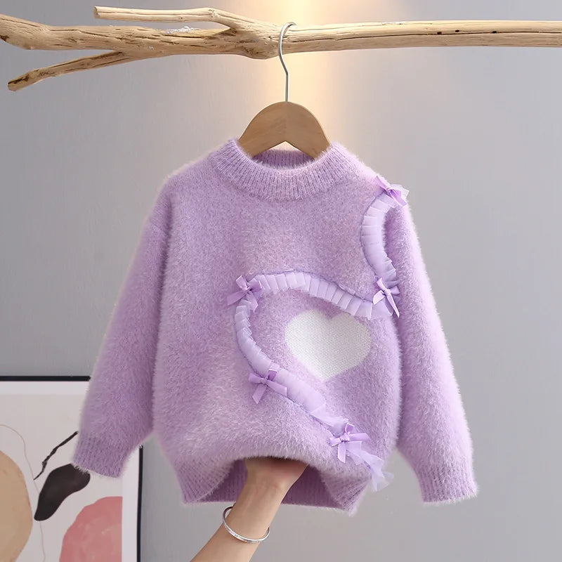 Cute girls' long-sleeve knit sweater by Magic Tree Kids