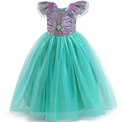 Undersea Sparkle dress for girls, close-up – Magic Tree Kids