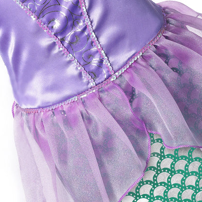 Undersea Sparkle princess costume for girls, detail view – Magic Tree Kids