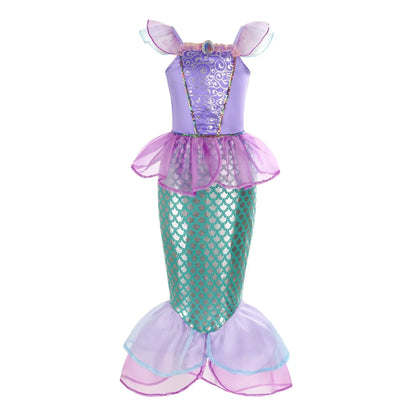 Undersea Sparkle princess costume for girls, back view – Magic Tree Kids