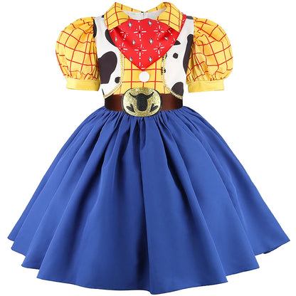 Girls' cowgirl western sweet dress with playful print and bow detail by Magic Tree Kids