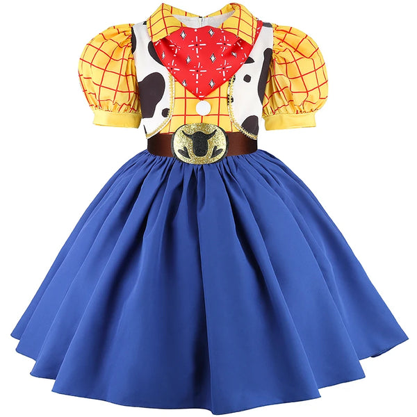 Girls' cowgirl western sweet dress with playful print and bow detail by Magic Tree Kids