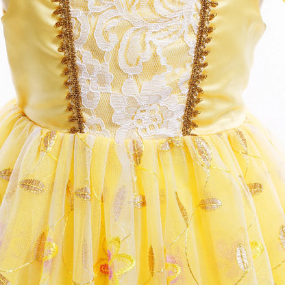 Yellow Princess Dress for girls, front view – Magic Tree Kids
